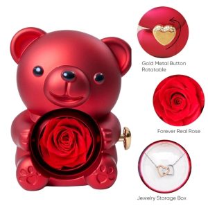 Colier HEARTS și cutie pentru bijuterii în formă de urs | HEARTS_ROSBEAR