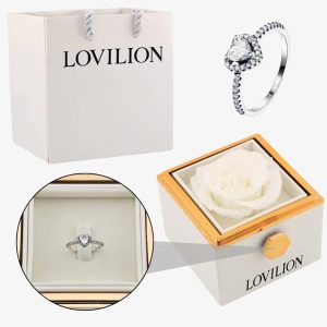 Cutie cu trandafir și inel | HEARTISO_WHITEBOX